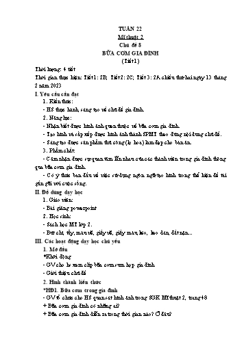 Kế hoạch bài dạy Mĩ thuật & Công nghệ Khối Tiểu học - Tuần 22 - Đặng Hoài Thương