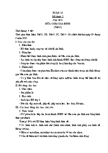 Kế hoạch bài dạy Mĩ thuật & Công nghệ Khối Tiểu học - Tuần 23 - Đặng Hoài Thương