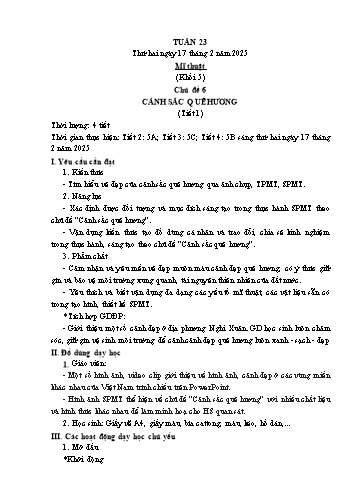 Kế hoạch bài dạy Mĩ thuật & Công nghệ Khối Tiểu học - Tuần 23 - Năm học 2024-2025 - Đặng Hoài Thương