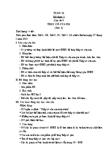 Kế hoạch bài dạy Mĩ thuật & Công nghệ Khối Tiểu học - Tuần 28 - Đặng Hoài Thương