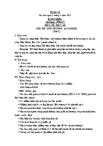 Kế hoạch bài dạy Mĩ thuật & Công nghệ Khối Tiểu học - Tuần 28 - Năm học 2020-2021 - Đặng Hoài Thương
