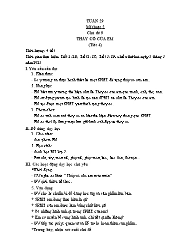 Kế hoạch bài dạy Mĩ thuật & Công nghệ Khối Tiểu học - Tuần 29 - Đặng Hoài Thương