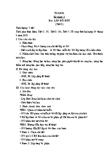 Kế hoạch bài dạy Mĩ thuật Khối Tiểu học - Tuần 30 - Đặng Hoài Thương