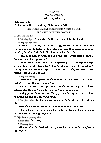Kế hoạch bài dạy Thể dục & Kĩ thuật Khối Tiểu học - Tuần 29 - Đặng Hoài Thương