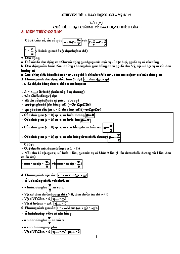 Tài liệu ôn thi THPT Quốc gia môn Vật lí năm 2018 - Chuyên đề 1: Dao động cơ