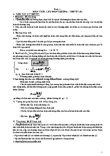 Tài liệu ôn thi THPT Quốc gia môn Vật lí năm 2018 - Chuyên đề: Điện tích. Lực điện trường. Thuyết (E)
