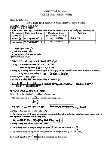 Tài liệu ôn thi THPT Quốc gia môn Vật lí năm 2018 - Chuyên đề 7: Vật lý hạt nhân