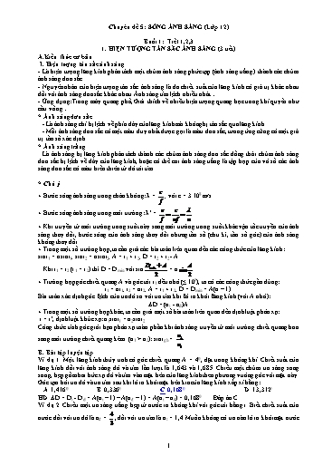 Tài liệu ôn thi THPT Quốc gia môn Vật lí năm 2018 - Chuyên đề 5: Sóng ánh sáng