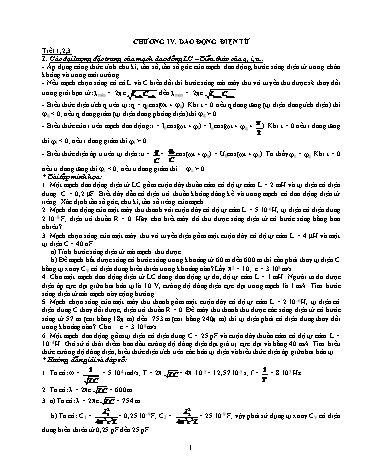 Tài liệu ôn thi THPT Quốc gia môn Vật lí năm 2018 - Chuyên đề: Dao động và Sóng điện từ