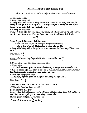 Tài liệu ôn thi THPT Quốc gia môn Vật lí năm 2018 - Chuyên đề: Dòng điện không đổi